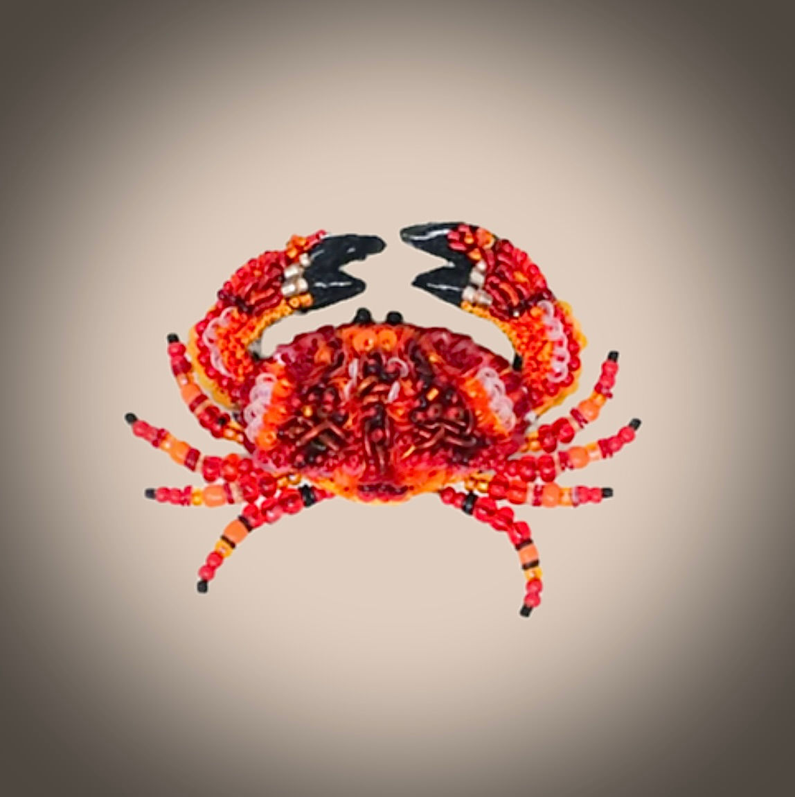 BROCHE CRABE DE ROCHE ROUGE   - TROVELORE