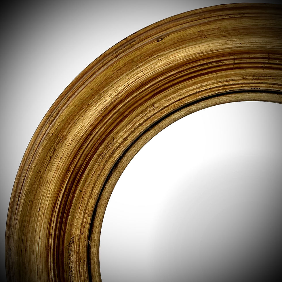 Miniature : MIROIR SORCIERE CONVEXE 0R 36 cm en BOIS