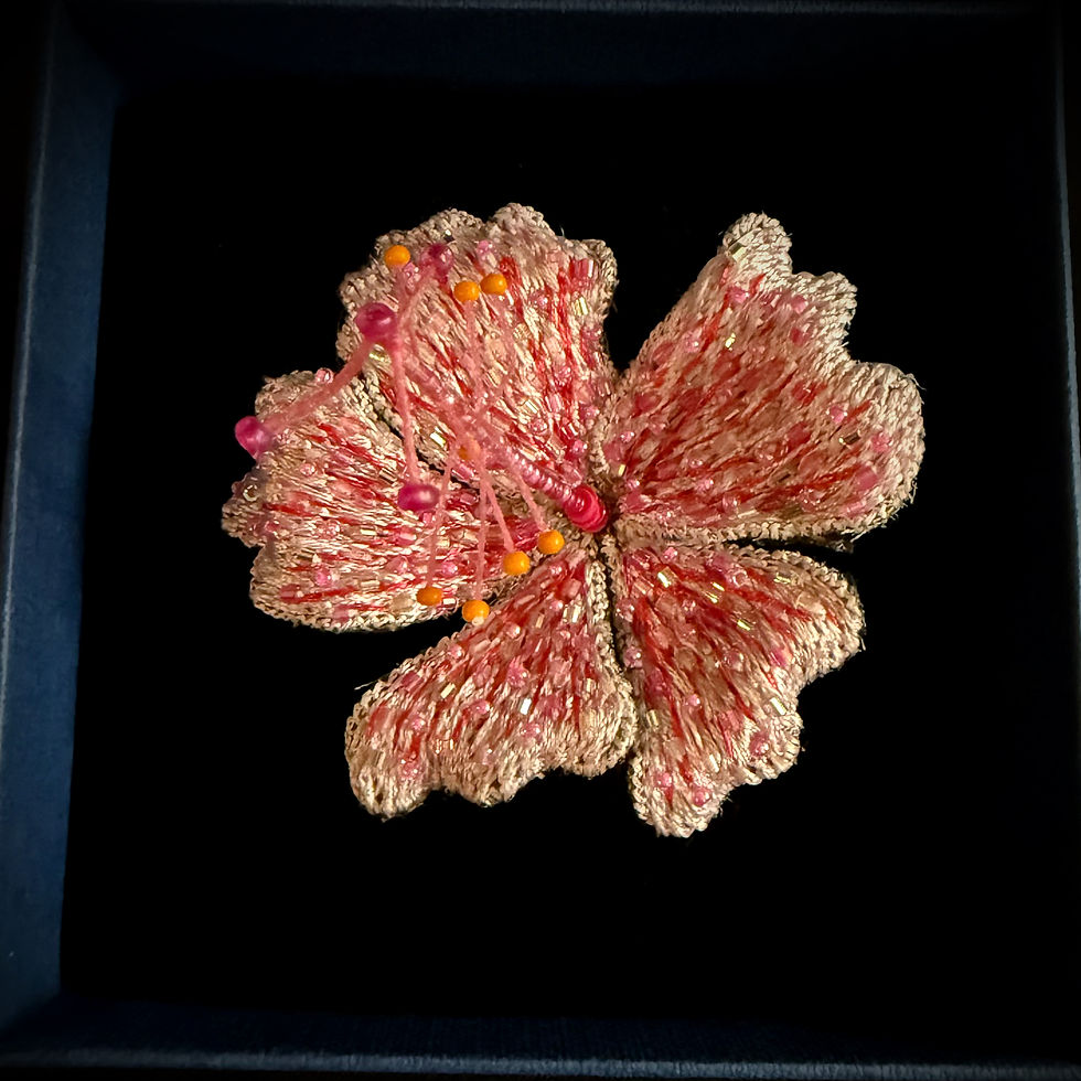 Miniature : BROCHE HIBISCUS APHRODITE by TROVELORE