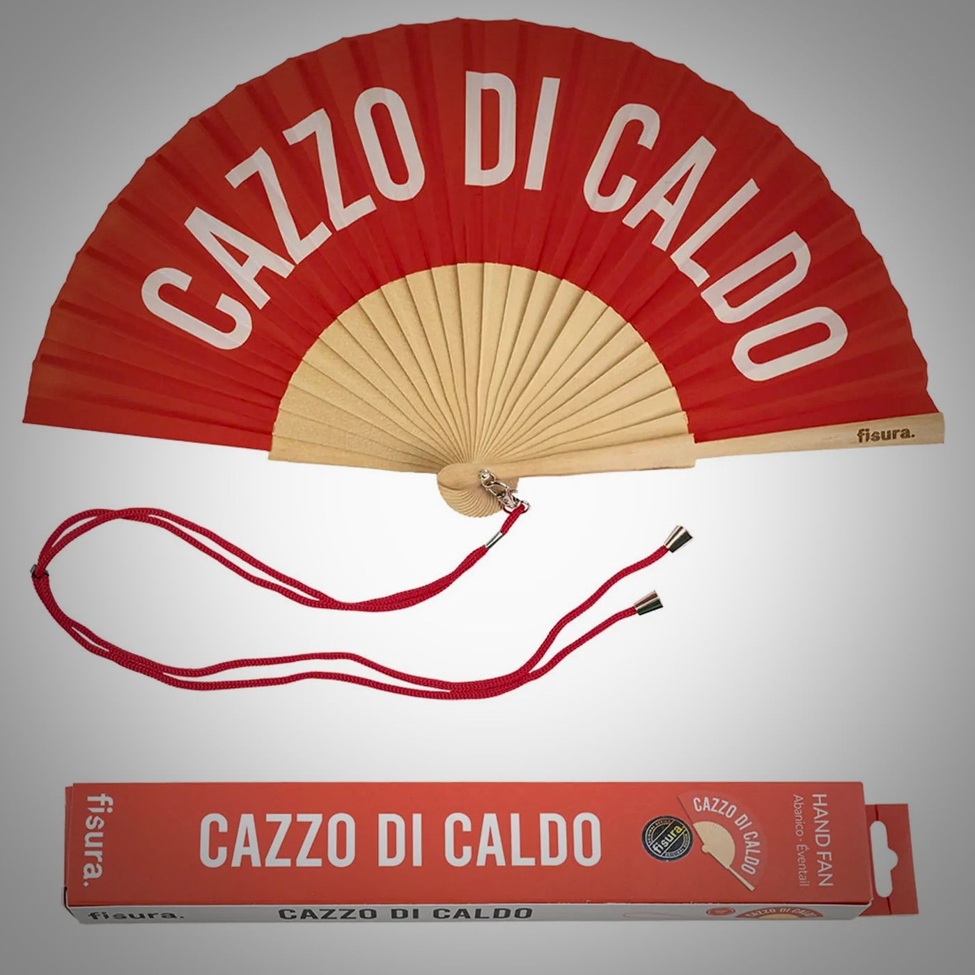 ÉVENTAIL "CAZZO DI CALDO" ROUGE