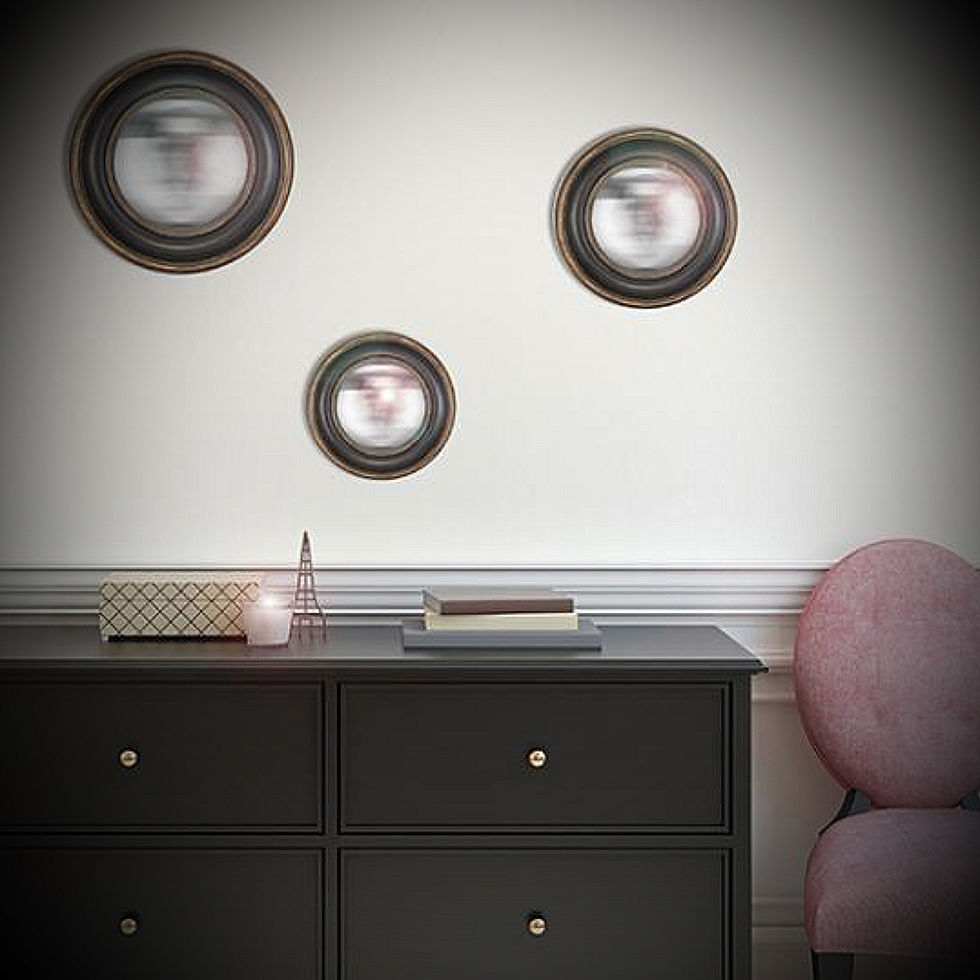 Miniature : MIROIR SORCIERE CONVEXE NOIR 26/23/19/16 CM