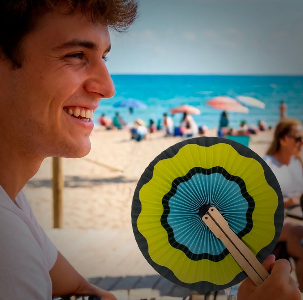 Miniature : ÉVENTAIL PAI PAI “VAGUES VERTES”