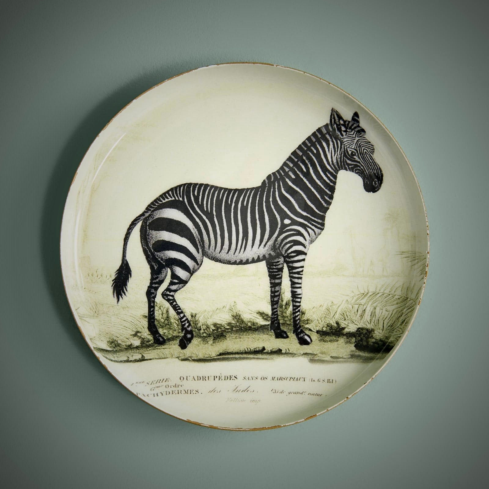 PETIT PLATEAU DÉCORATIF ZÈBRE EN ALUMINIUM – WERNER – 11 X 11 CM