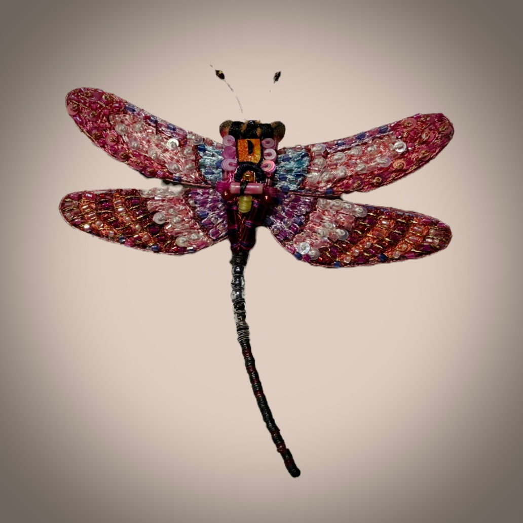 BROCHE LIBELLULE ÉCUMEUR ROSE - TROVELORE