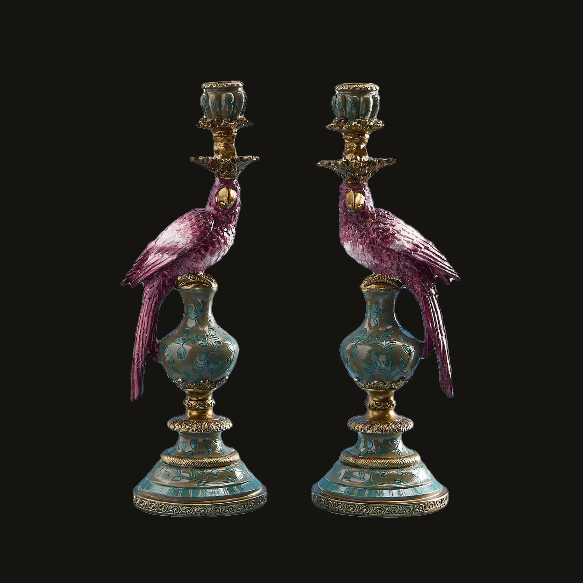 BOUGEOIR PERROQUET ROSE WERNER ; VOB