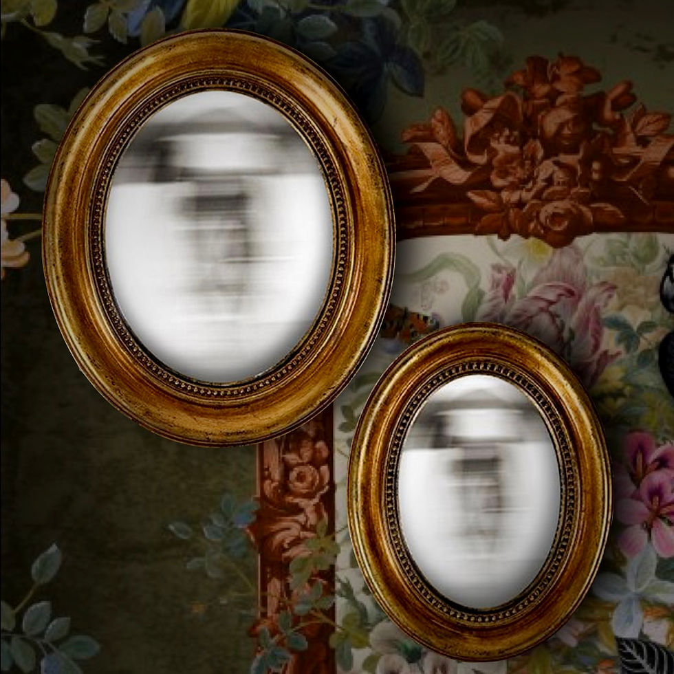 MIROIR SORCIERE CONVEXE OVAL DORE'