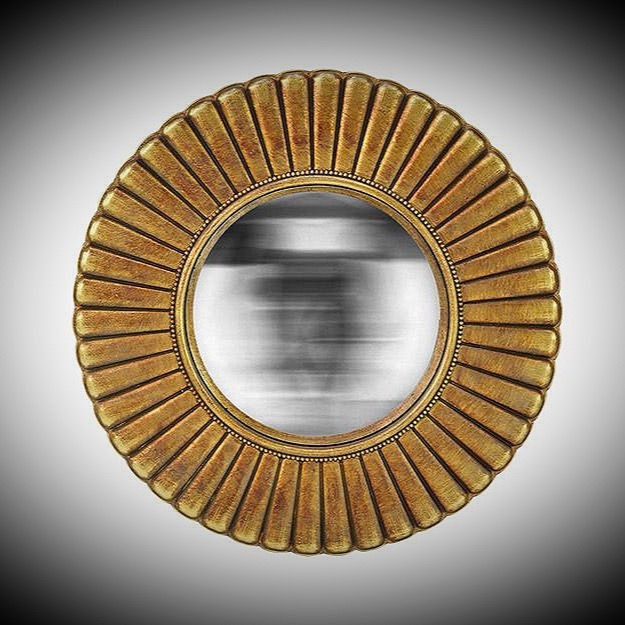 Miniature : MIROIR CONVEXE FLEUR RAYN OR 20 ou 26 cm