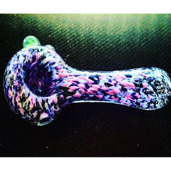 Glow in the Dark Purple Fritz Pipe #handblownindenver #handblown #handblownpipe #handblownglass #han