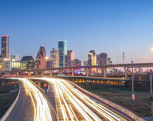Houston, Texas, USA downtown skyline over the highways at dusk..jpg
