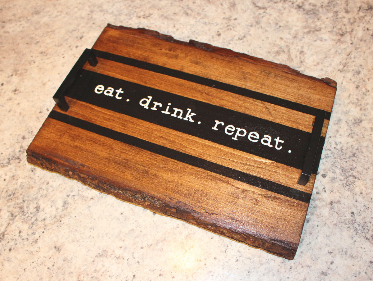 "Eat Drink Repeat" Wood Tray