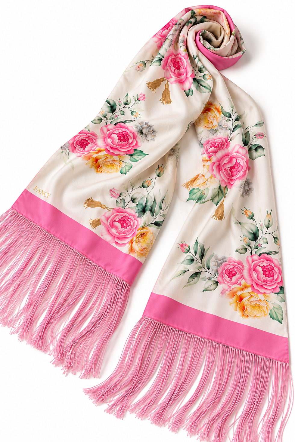 Thumbnail: IN ROSES SCARF — LONG FRINGED EDITION