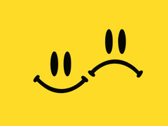 Questa è l'immagine del cartellone pubblicitario che anticipa un evento estivo chiamato Let's Play. Questo, coinvolgerà tre teatri tra i quali: Bonawentura/Teatro Miela La Contrada, e il Teatro Stabile Sloveno. Lo spettacolo in questione è La Felicità con Maurizio repetto e Marzia Postogna. Sfondo giallo. Smile e occhi con bocca all'ingiù.