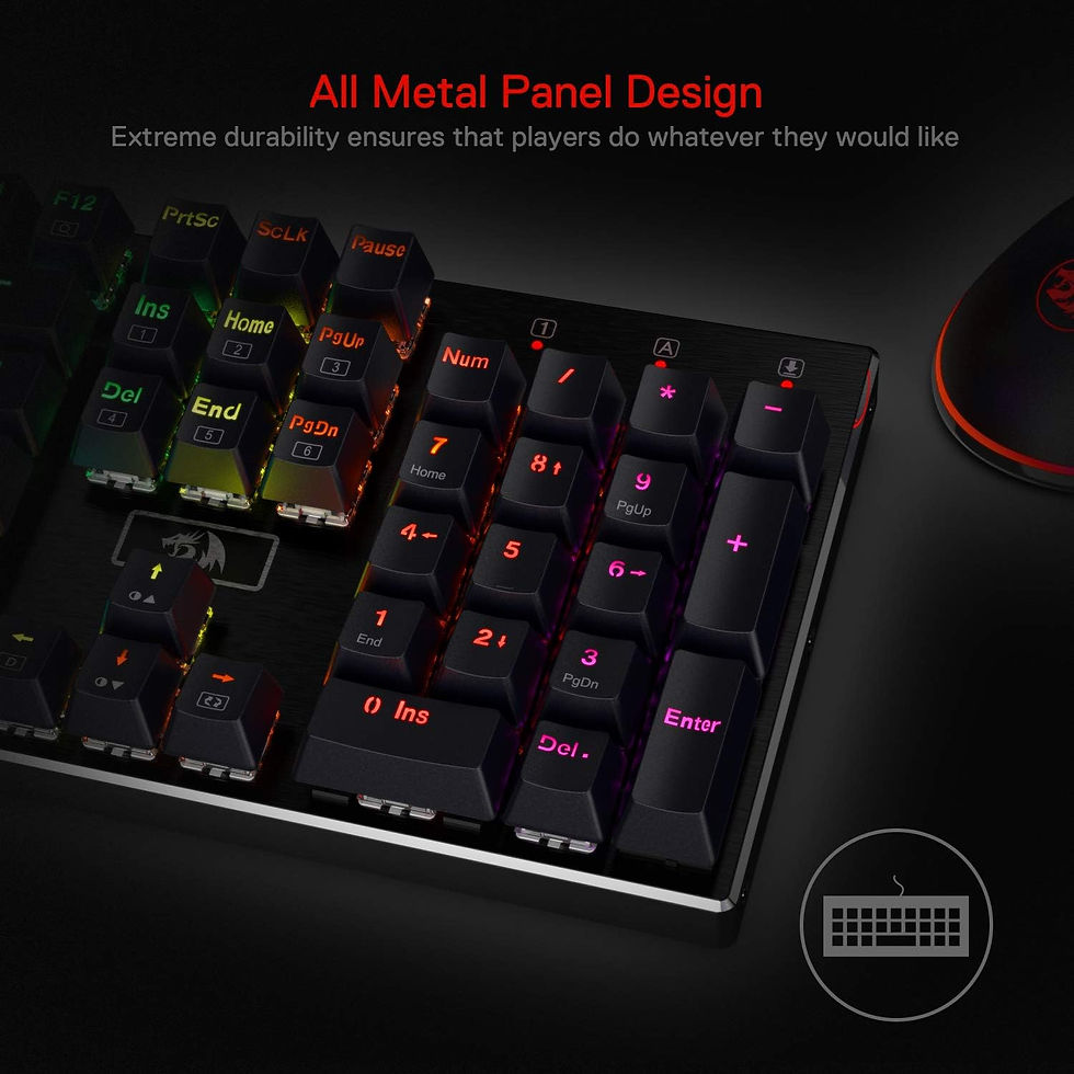Thumbnail: Redragon K556 RGB LED Backlit Wired 104 Keys Hot-Swap Noise Absorbing Foams Mech