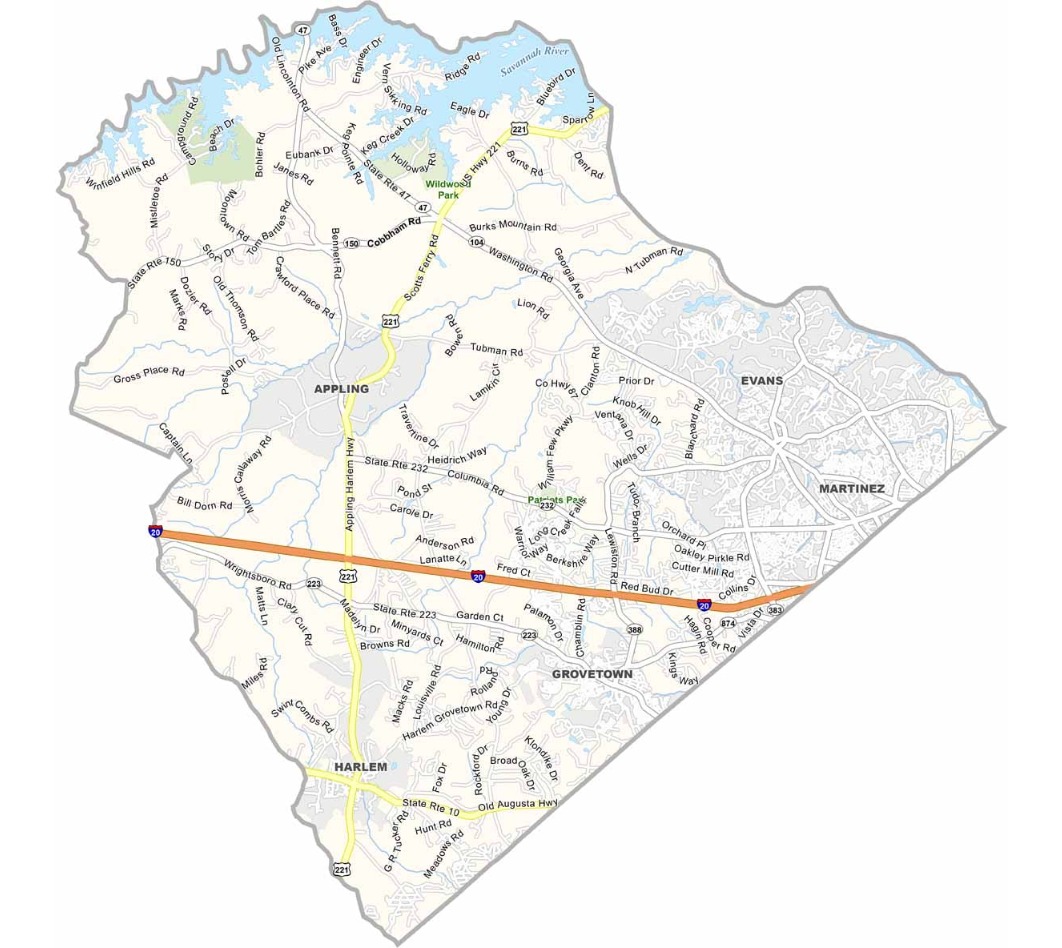 Gwinnett County Map of area where Agate Home Care Services are available