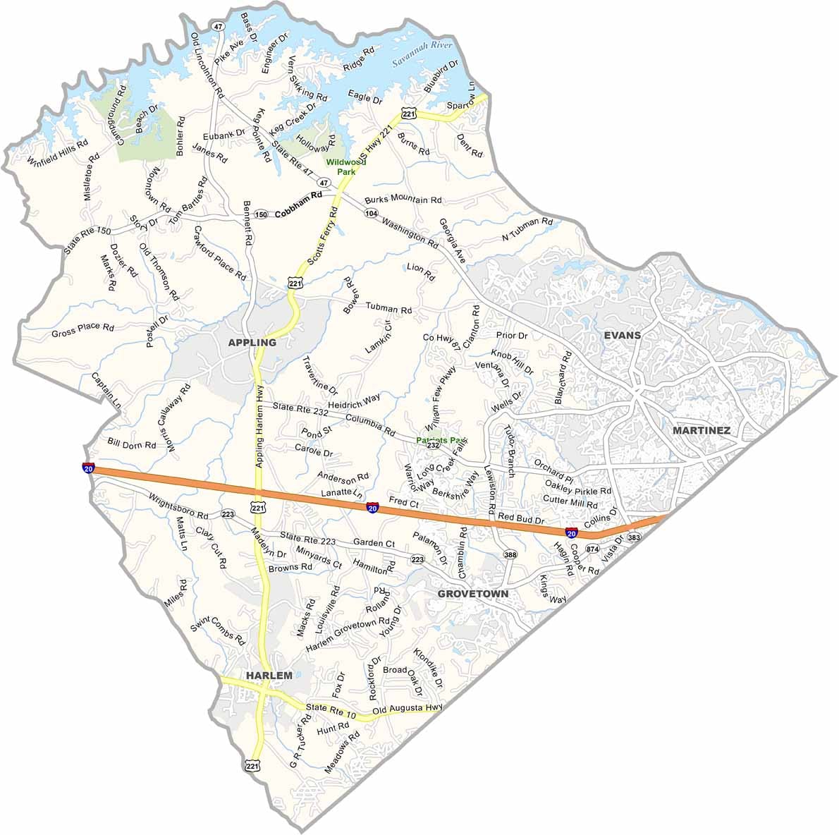 Habersham-County-Map where Agate Provides services