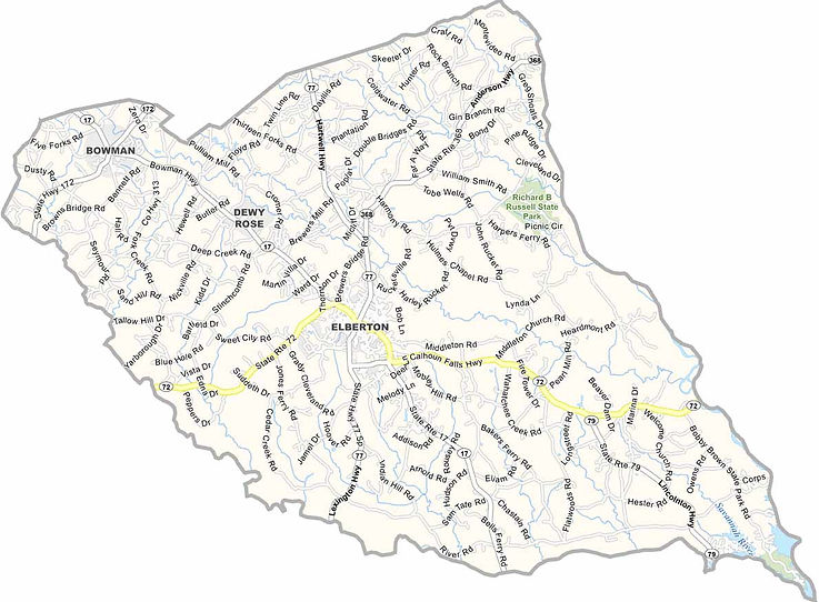 Elbert-County-Map where agate provides services