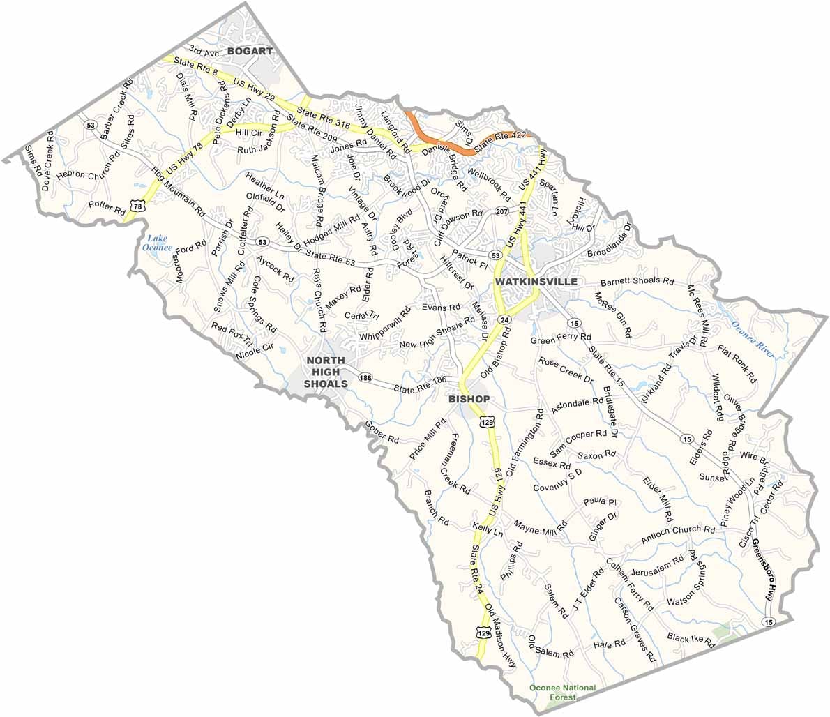 Habersham-County-Map where Agate Provides services