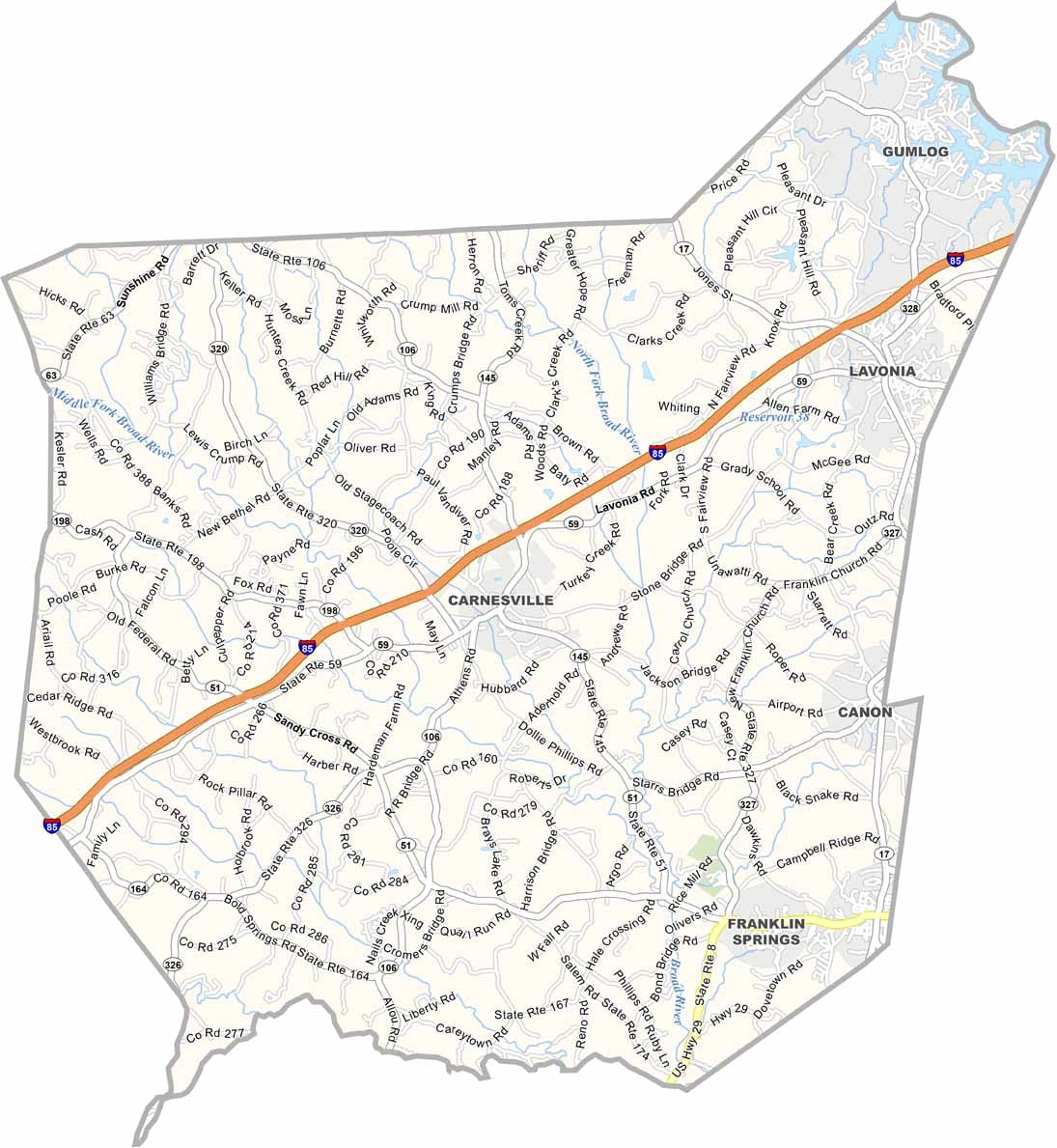 Habersham-County-Map where Agate Provides services