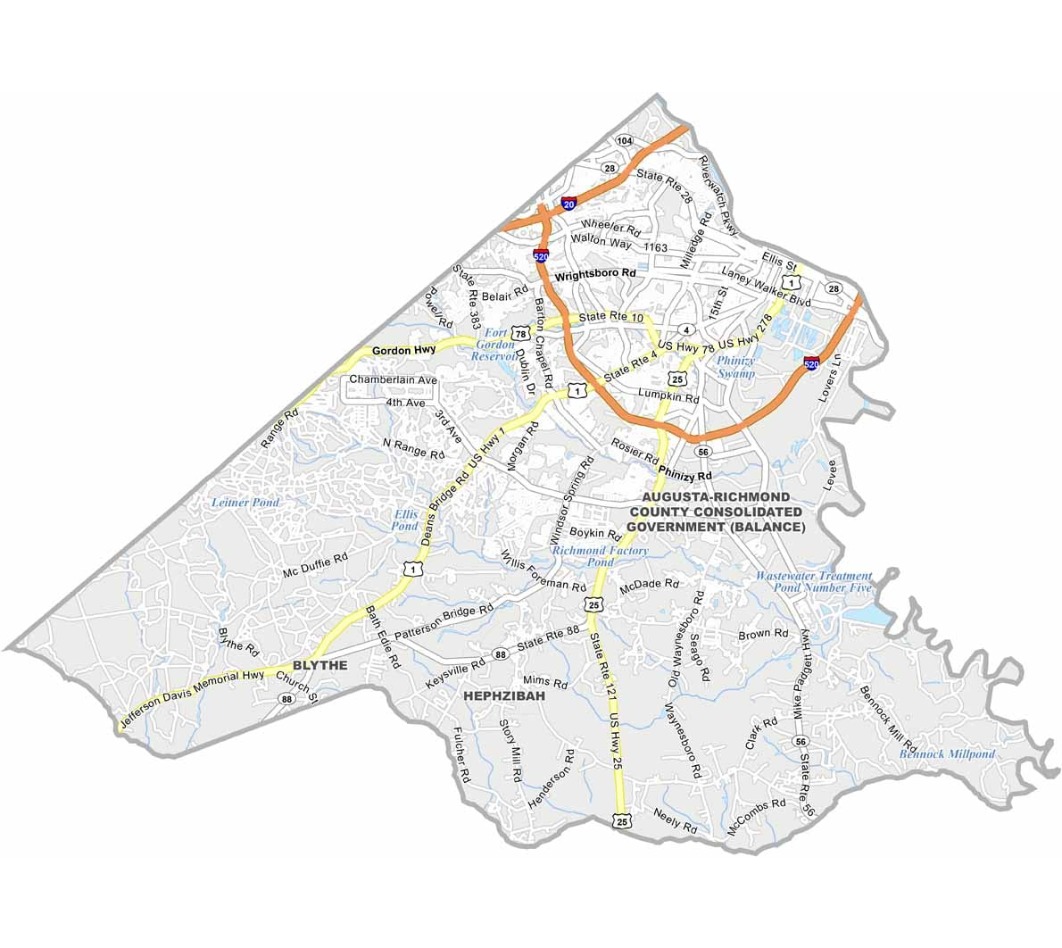 Gwinnett County Map of area where Agate Home Care Services are available