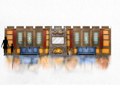 Themepark Design, Resort design, Themed Entertainment, Joep Grutters, Joep Grutters Design & Illustration, enchanted cottage, medieval, cottage core, Leisure, artist impression, POV