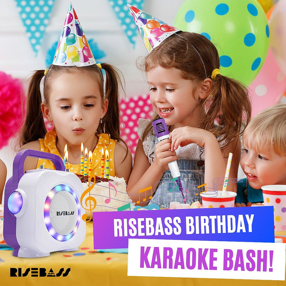 Thumbnail: Karaoke Machine for Kids - Bluetooth Speaker with 2 Microphone - Portable Kids K