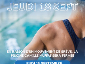 18 septembre : piscine fermée