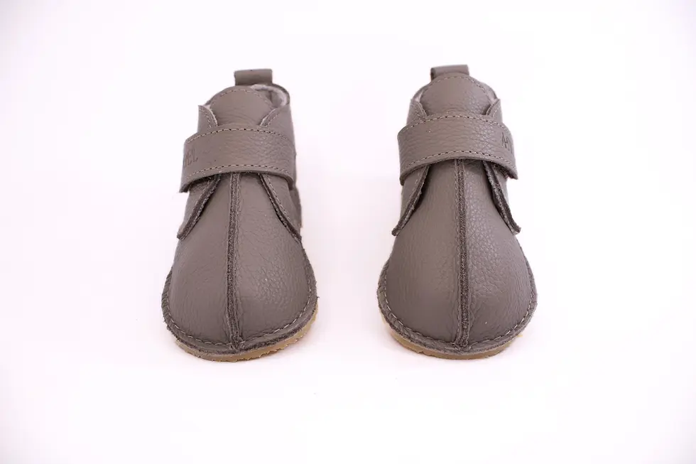 Thumbnail: Ghete Barefoot Cappucino din piele naturala