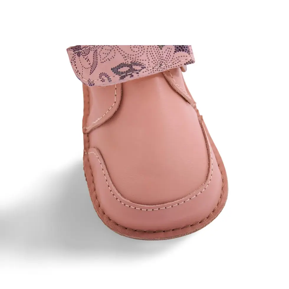 Miniatură: Pantofi Barefoot Smiley pentru Fetite – Piele Naturala Roz Pudra