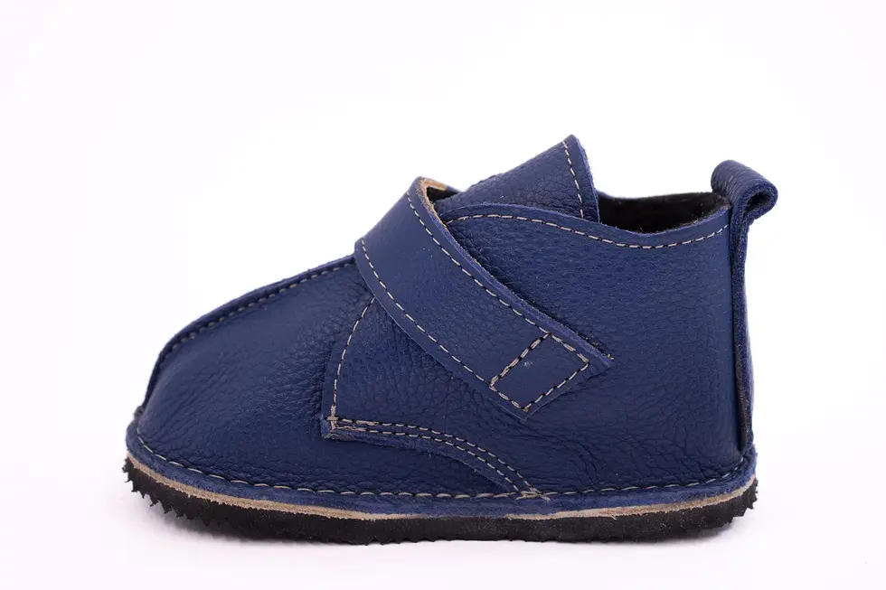 Miniatură: Ghete Barefoot Albastru din piele naturala
