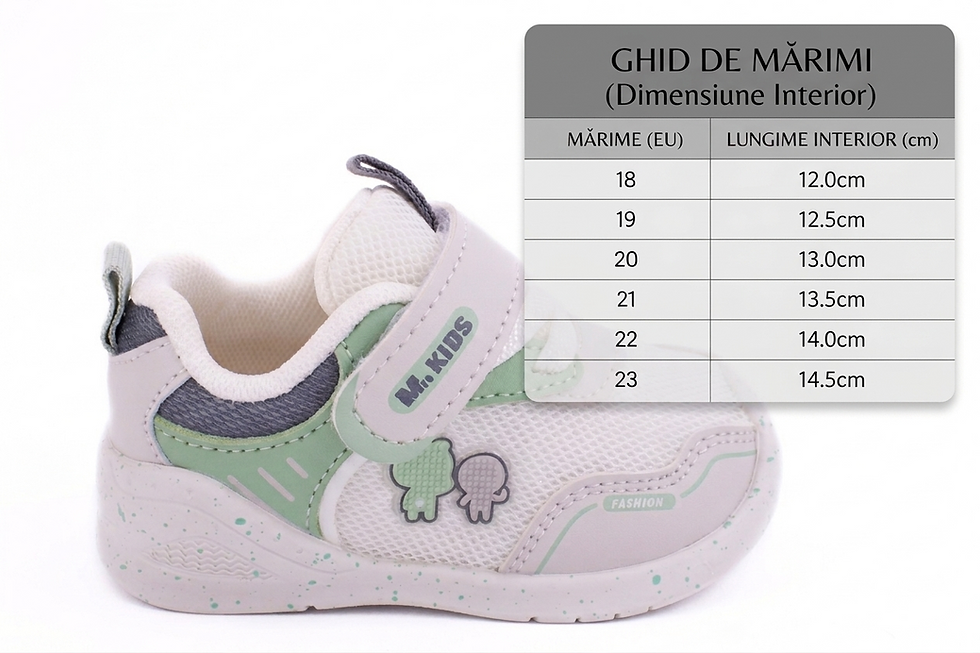 Miniatură: BearStep Green – Pantofi Sport Ultra-Flexibili pentru Primii Pași ai Bebelusului