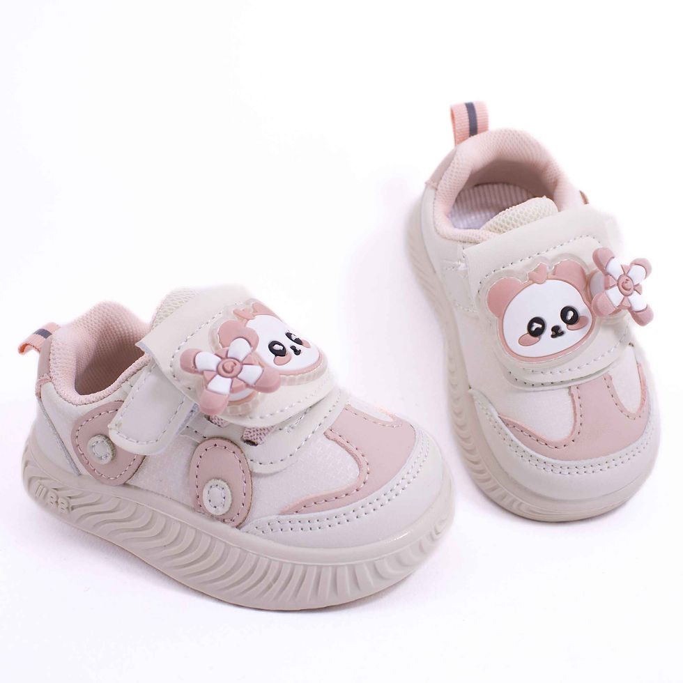 Thumbnail: BearStep Pink-Bloom – Pantofi flexibili pentru primii pasi ai bebelusilor