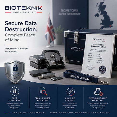 Secure data destruction bioteknik