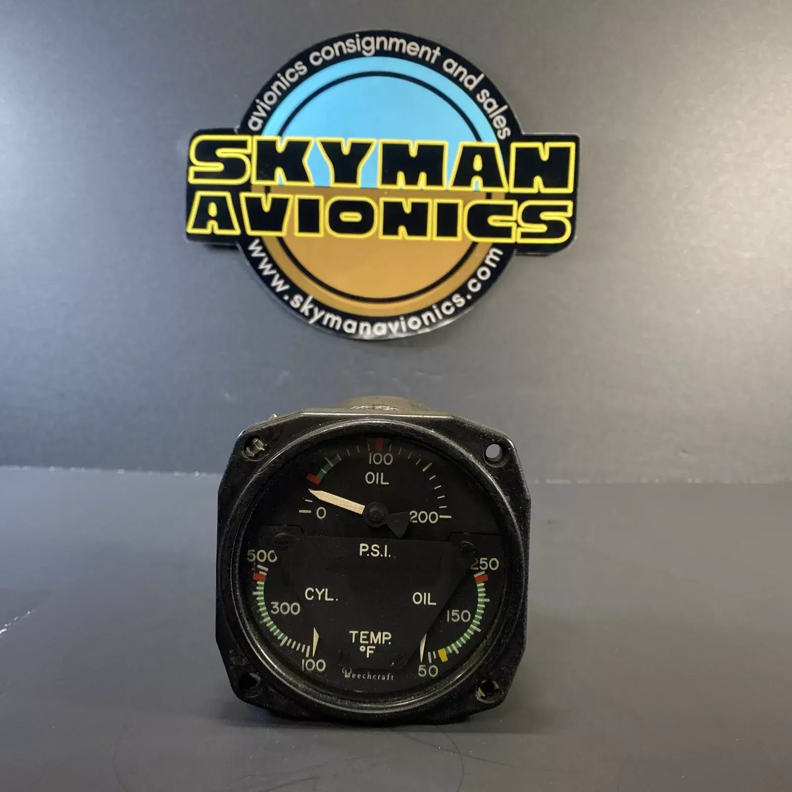 Beechcraft Engine Oil Temp, Oil PSI, Cyl Temp Gauge