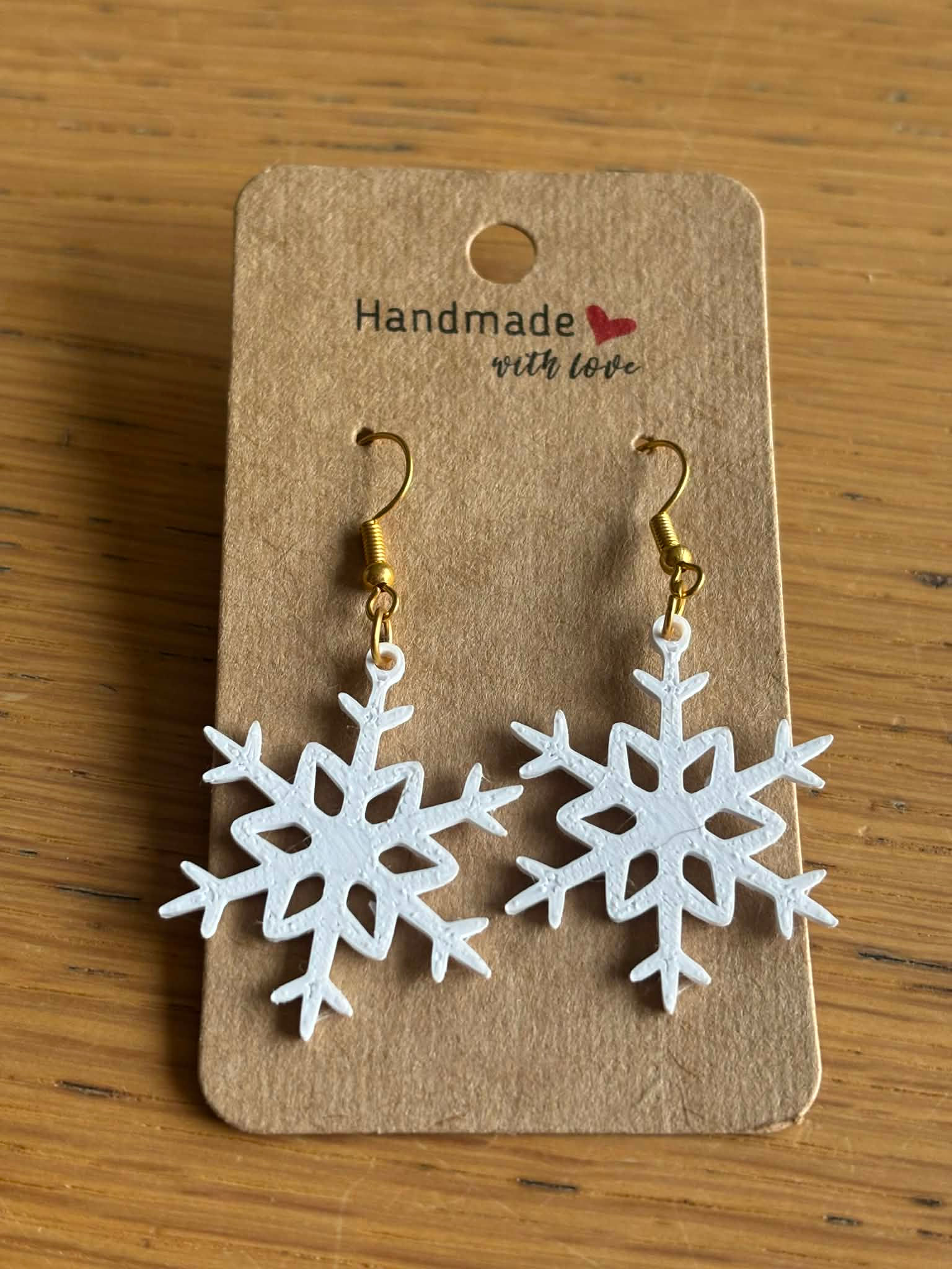 3D Geprinte Sneeuwvlok Oorbellen – Elegant & Winterstijl