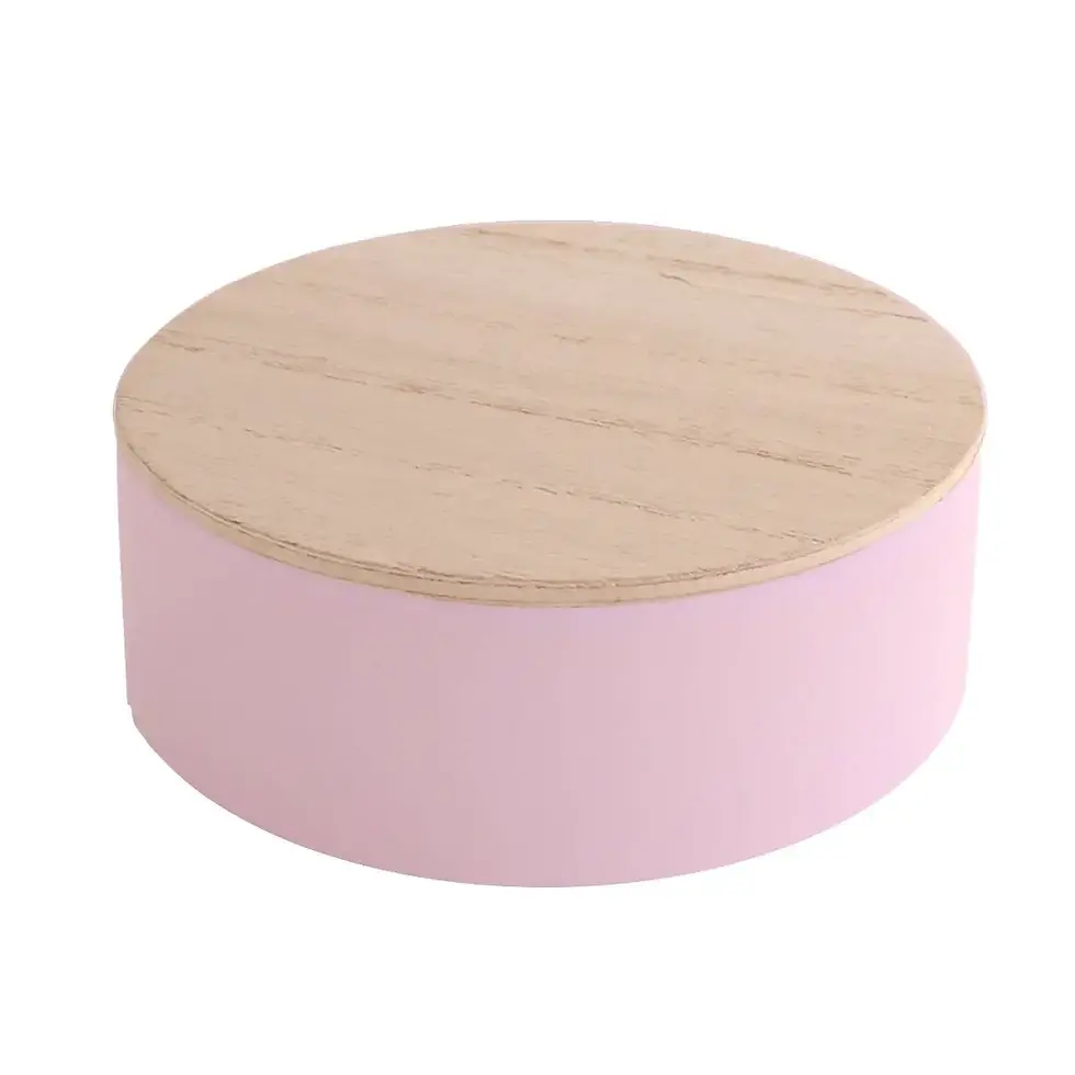 Thumbnail: Rond Blikken Doosje met Houten Deksel – Gepersonaliseerd met Lasergravure