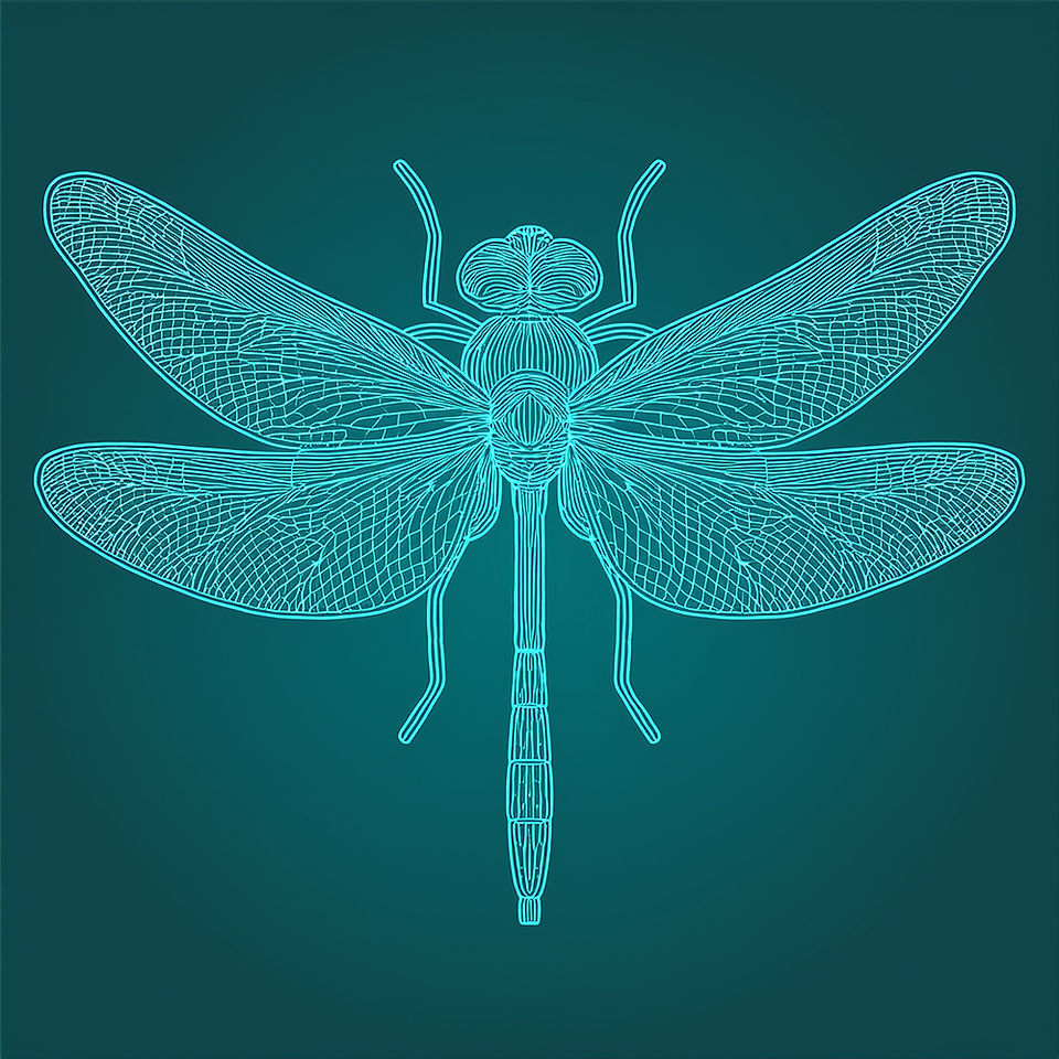 Dragonfly illustration for fly fishing