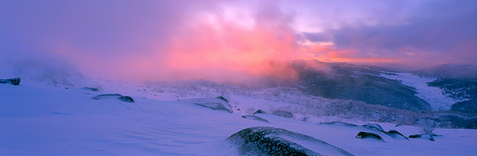Snowy mountains sunrise photograph landscape photography Paul Kowalski