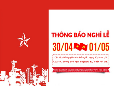 Thông báo nghỉ lễ 30/4 & 1/5 năm 2023