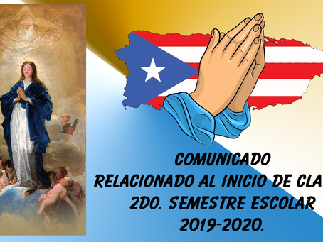Inicio 2do. Semestre 2019-2020
