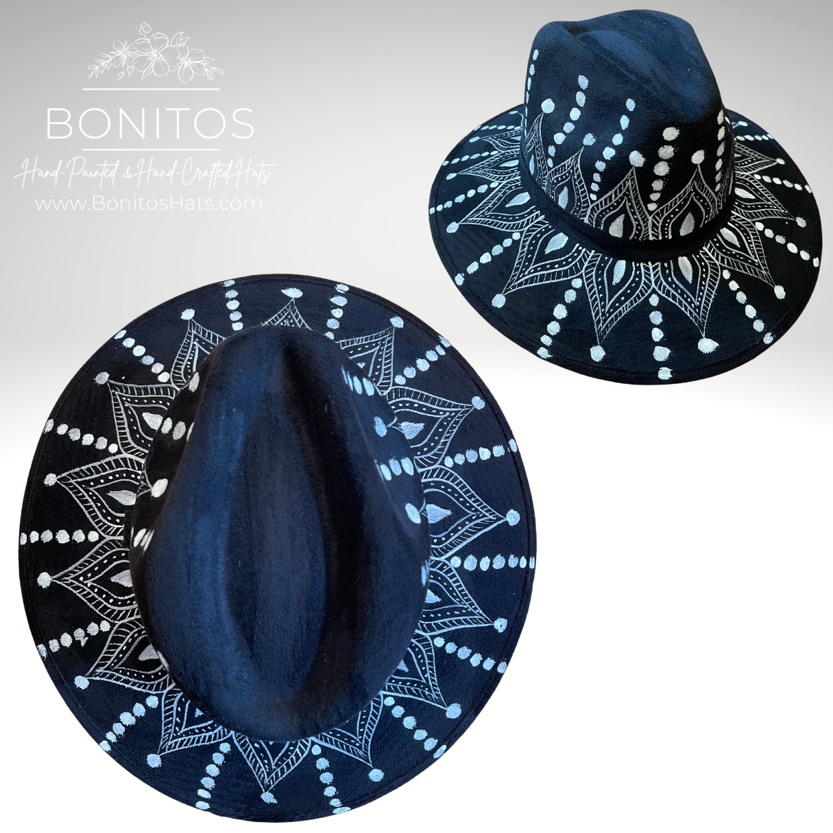 Suede Hand Painted Hat