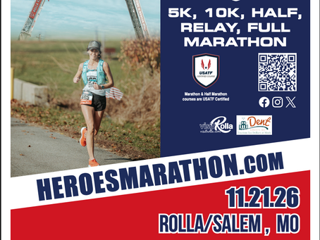 Honoring Our Heroes Marathon, Half Marathon, 10k, 5k - 25% Discount (50% for Military, Spouses, and Veterans) - Rolla, Missouri November 21, 2026