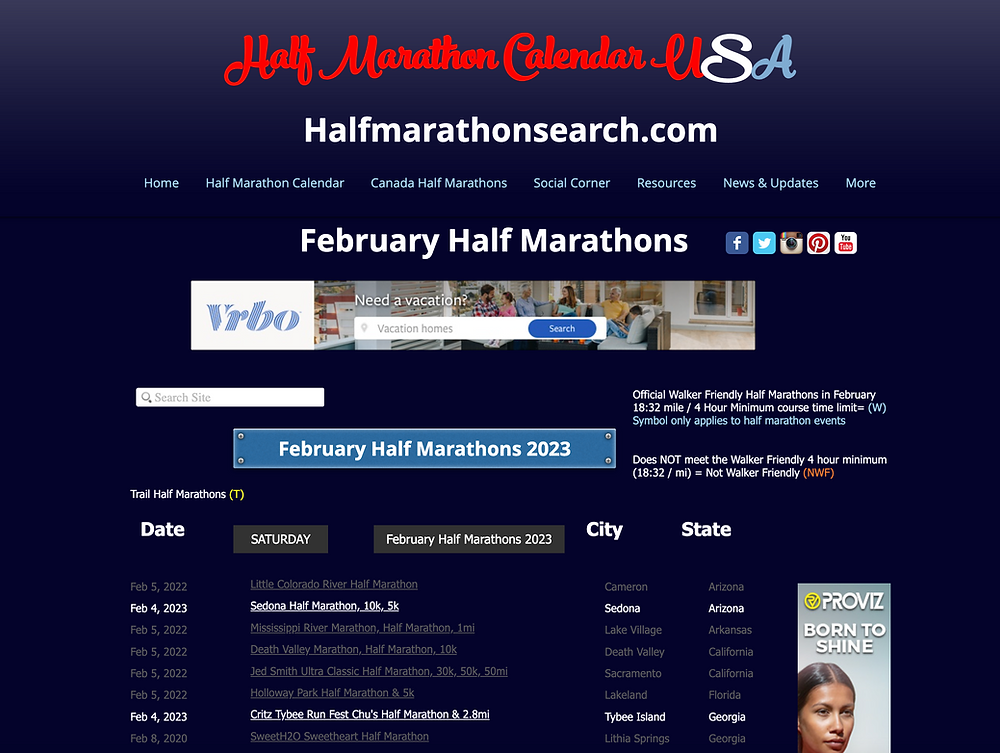 Marathon Calendar 2023 2023 February Half Marathons Are Starting To Roll In