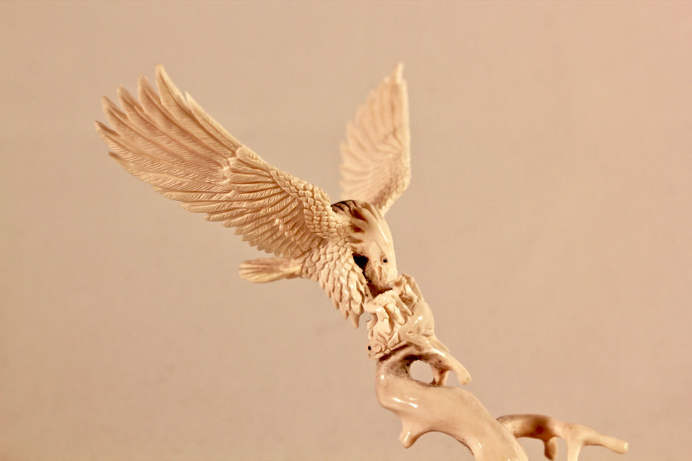 Thumbnail: Bone Carving - Eagle catching fish.
