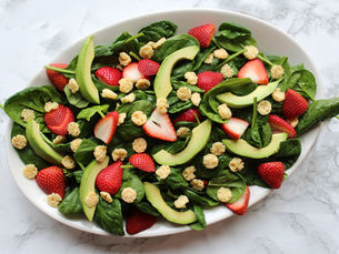 Strawberry Salad with Asiago Cheese Crisps