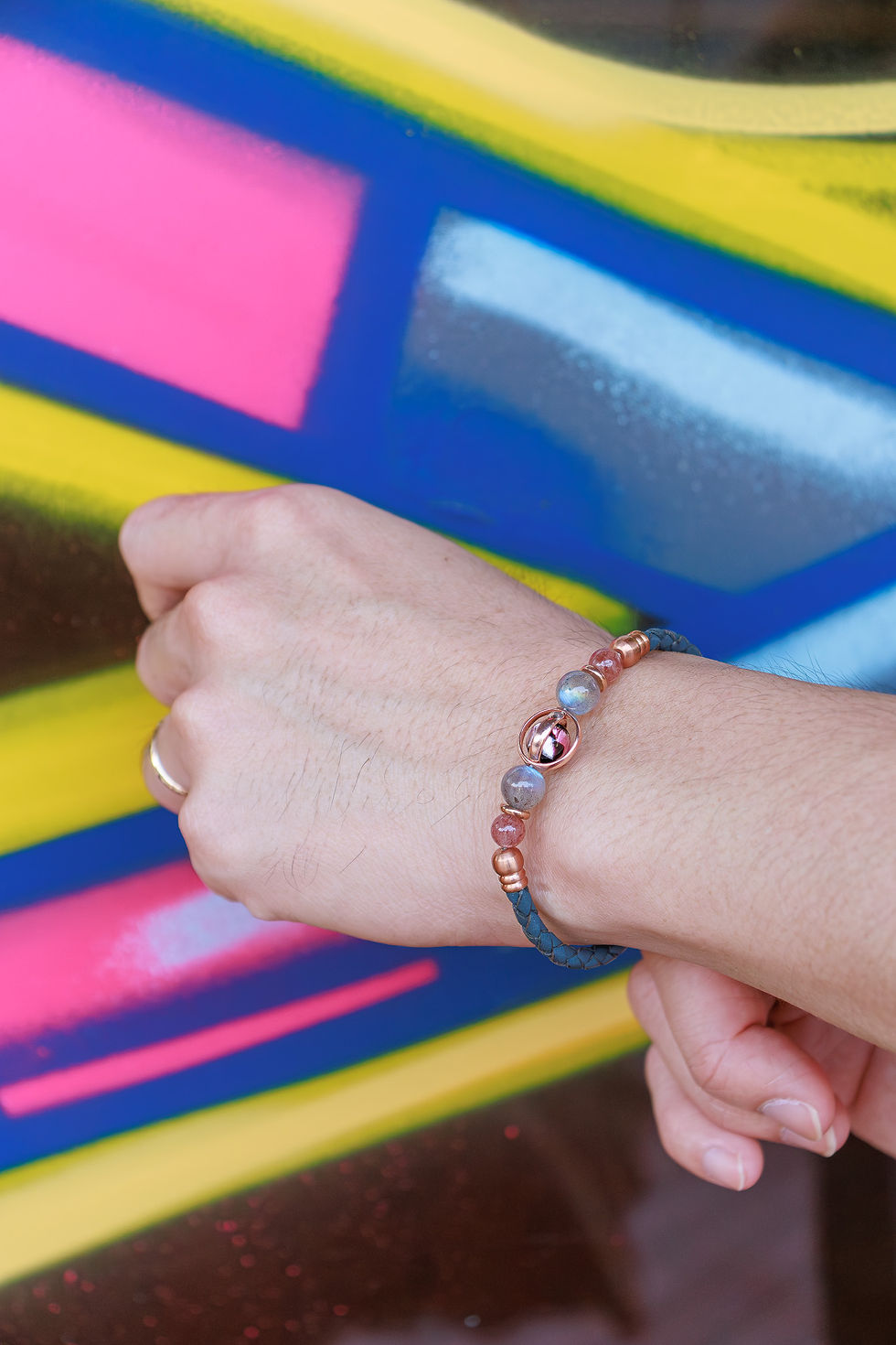 Thumbnail: Rhea in 4mm Blue Leather