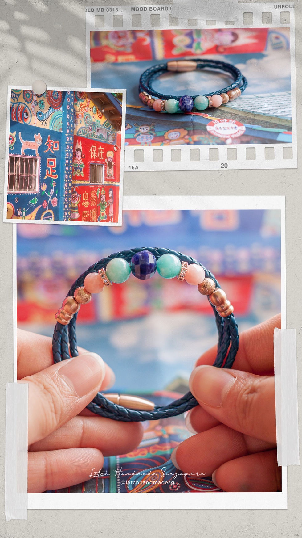 Thumbnail: Rainbow in 3mm Navy Blue Leather