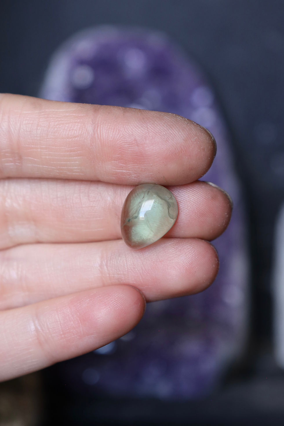 Thumbnail: *Custom Remake* Green Fluorite Small Turtle Pendant in Copper
