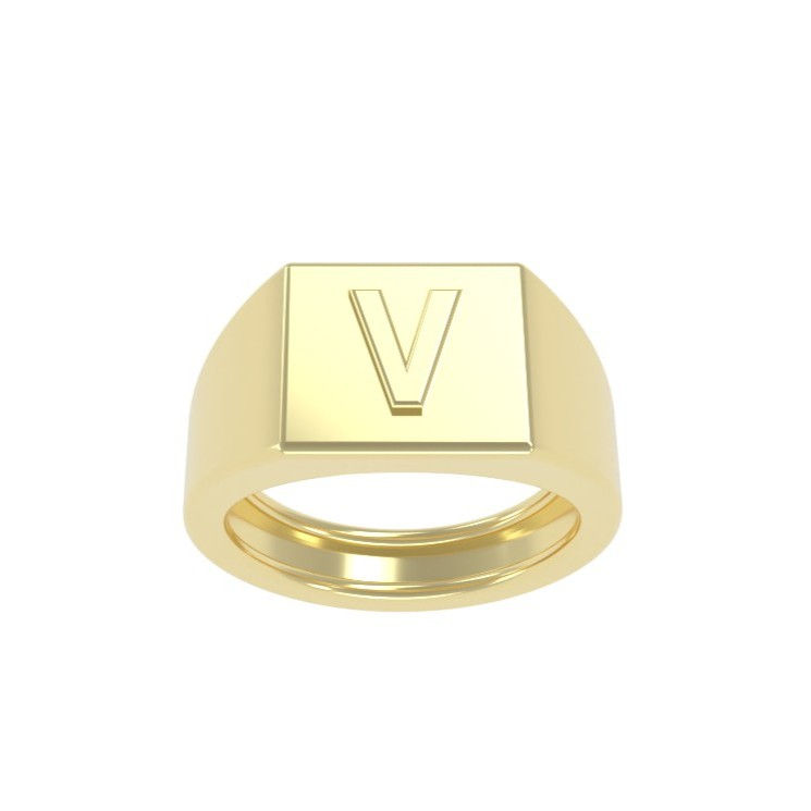Miniatura: ANEL SIGNET QUADRADO - 1 LETRA