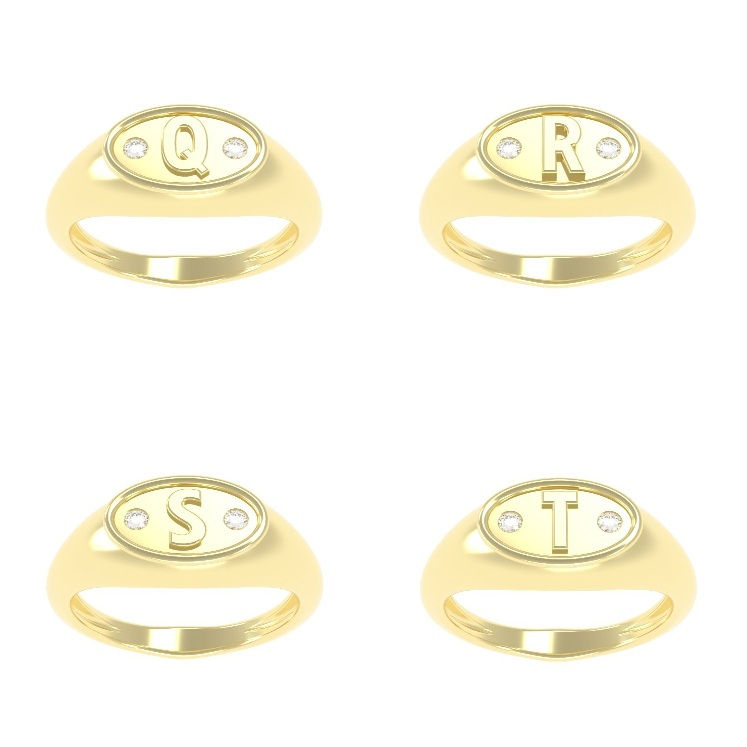 Miniatura: ANEL SIGNET ELIPSE BRILHANTE