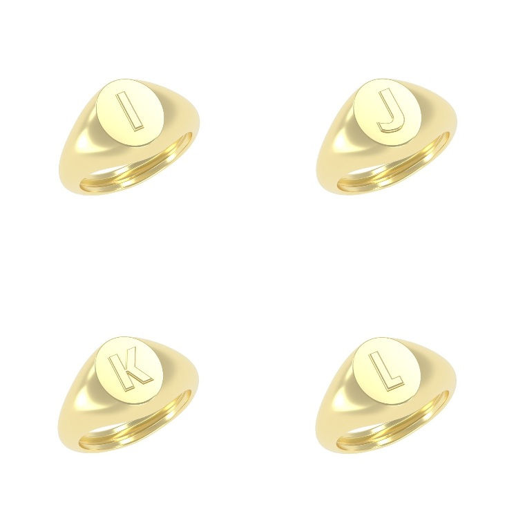Miniatura: ANEL SIGNET OVAL - 1 LETRA